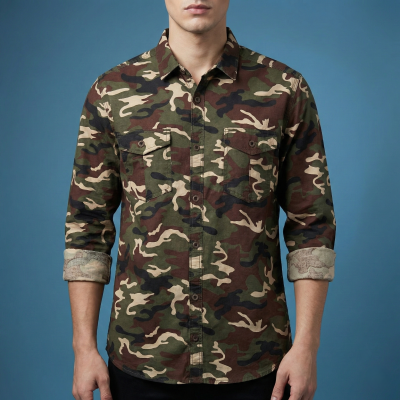 Fashionable Casual Shirt For Men (Army)
